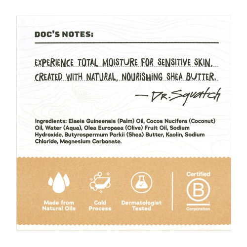 Dr. Squatch Total Moisture Bar Soap - Shea Butter Back