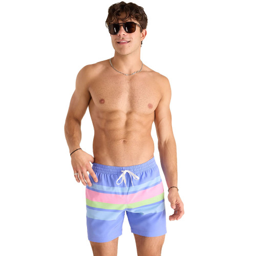Men's Chubbies Gotta Get Aways Lined Swim Trunk - Pastel Purple Stripe Front