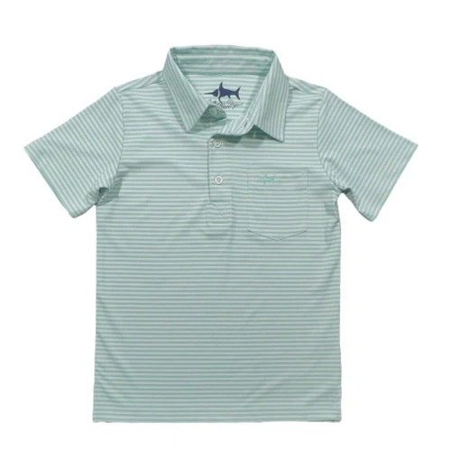 Boys' Saltwater Boys Inshore Performance Polo - Ocean Wave Stripe Main