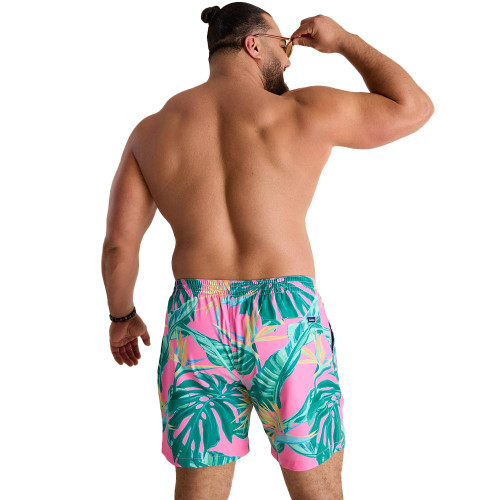 Men's Chubbies Birds Of Paradise Lined Swim Trunks - Pink Back