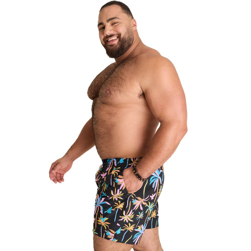 Men's Chubbies Black Light Nights - Black Neon Palms Side