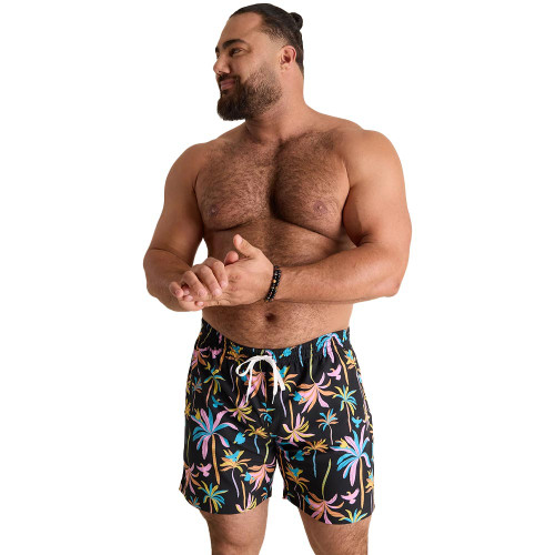 Men's Chubbies Black Light Nights - Black Neon Palms Front