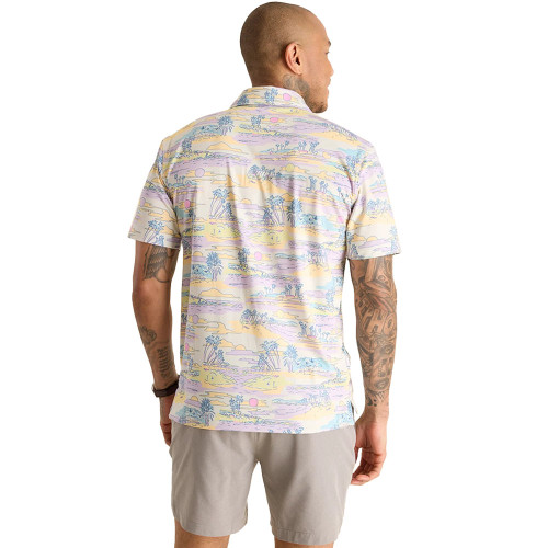 Men's Chubbies Kiss And Pastel Performance Polo - Pastel Purple Landscape Back