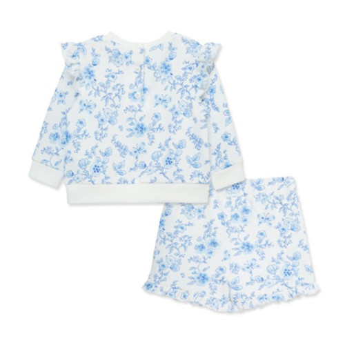 Toddler Girls' Little Me Floral Toile 2PC Active Set Back