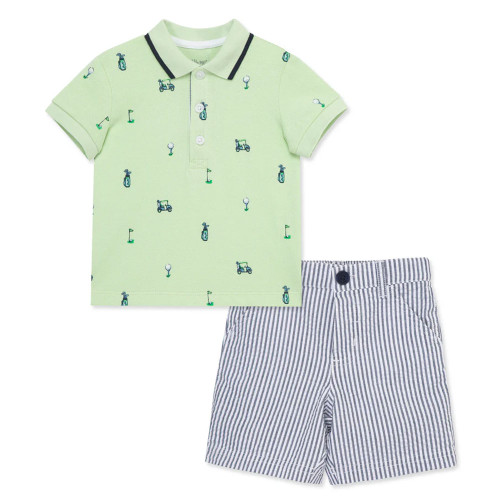 Infant Boys' Little Me Golf Polo Short Set Front
