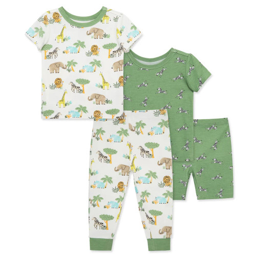 Infant Boys' Little Me Safari 4PC PJ Set Front