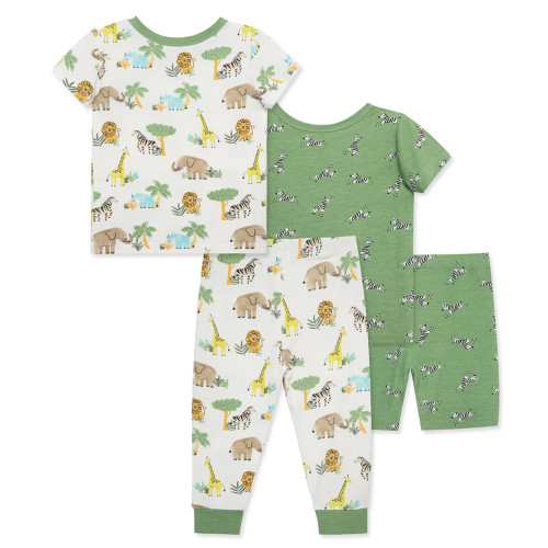 Infant Boys' Little Me Safari 4PC PJ Set Back
