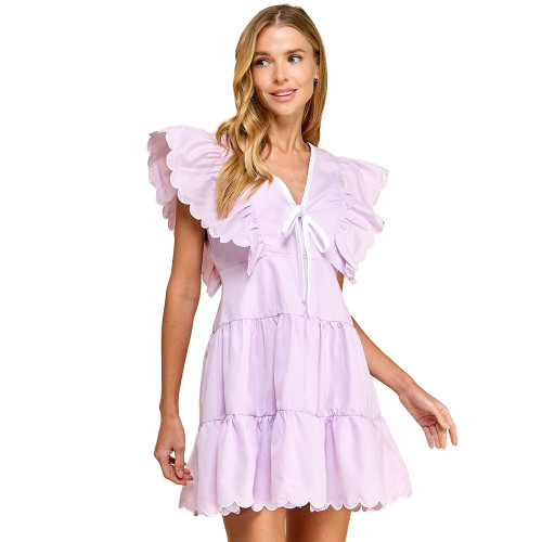 open lace back dress TCEC magenta ruffle dress – Lindsay Kate Designs