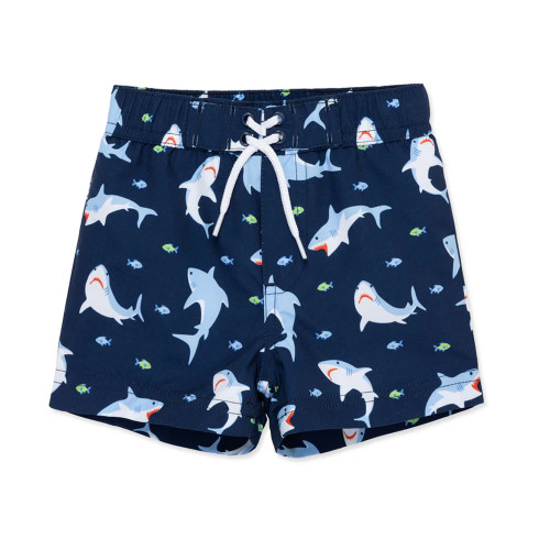 Infant Boys' Little Me Shark Swim Trunks Front