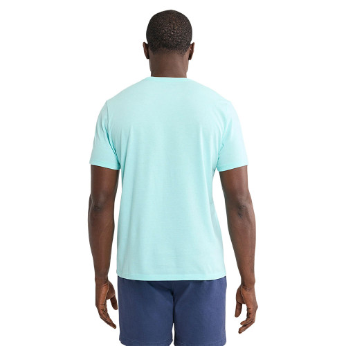 Men's Fair Harbor Kismet T-Shirt Aqua Green Back Model View