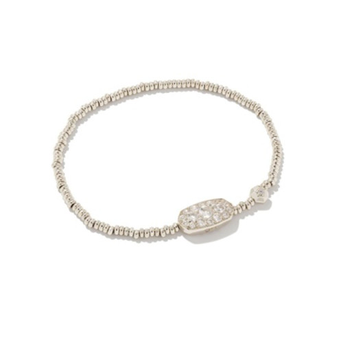 Kendra Scott Grayson Crystal Stretch Bracelet - Rhodium White Crystal Main