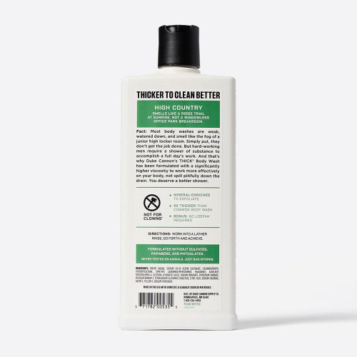 Duke Cannon Thick Body Wash - High Country Back