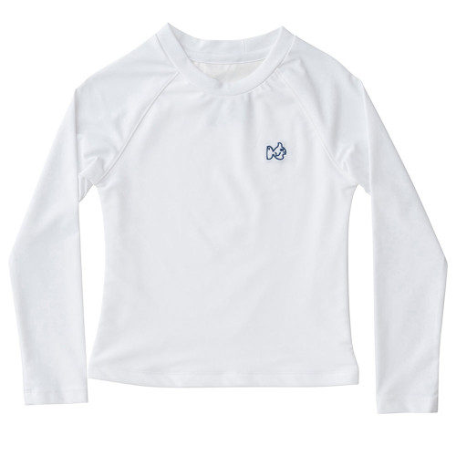 Toddler Boys' Prodoh Reef Long Sleeve Rashguard Swim Shirt Bright White Front