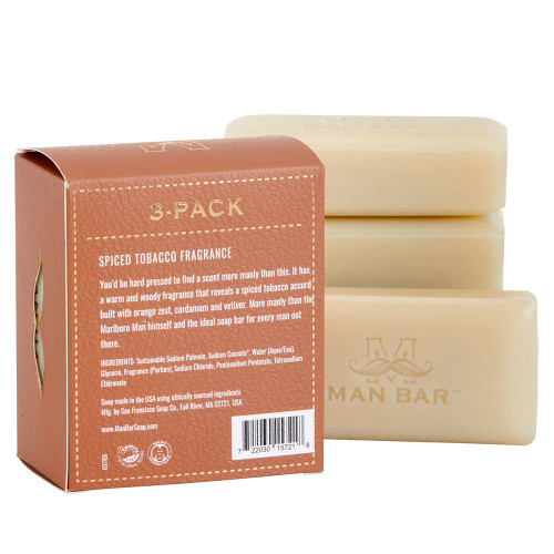 Commonwealth Soap Man Bar Mini 3 Pack - Spiced Tobacco Back