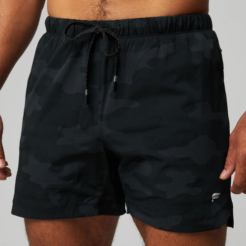 Men's Fabletics 5" One Short Black Tactical Camo Front