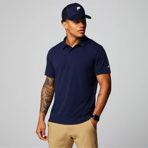Men's Fabletics 24-7 Polo Deep Navy Front Model