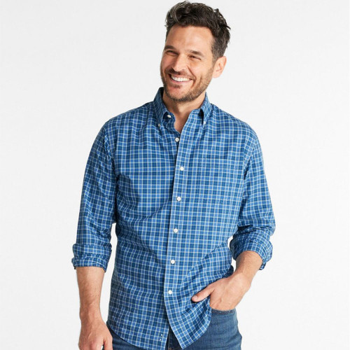Men's L.L.Bean Kennebunk Check Buttondown Bering Blue Front