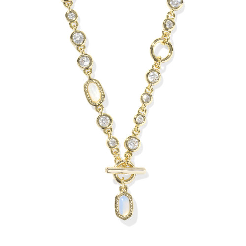 Kendra Scott Mini Elisa Abbie Strand Gold Necklace - White Mix