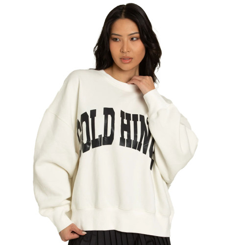 Women's Gold Hinge Wide Arm Sweatshirt Ivory Main