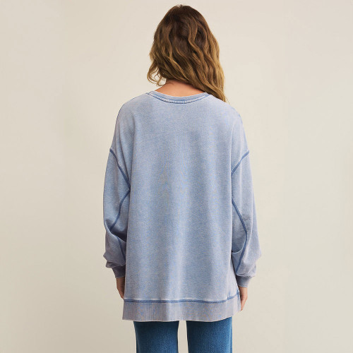 Women's Z Supply Knit Denim Modern Weekender Sweatshirt