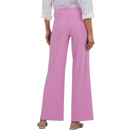Women's Kut From The Kloth Meg Linen Wide Leg Pant Soft Orchid Back