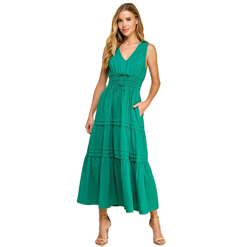 chinese dress ladies Women's V Neck Casual Boho Loose Midi Dress