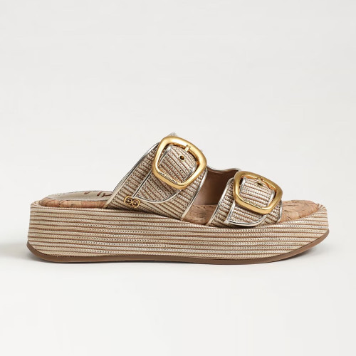 Women's Sam Edelman Nerissa Platform Sunny Gold Faux Raffia Sandal side