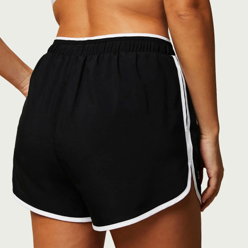Women's Fabletics Heritage Dolphin Shorts Black/Classic White Back