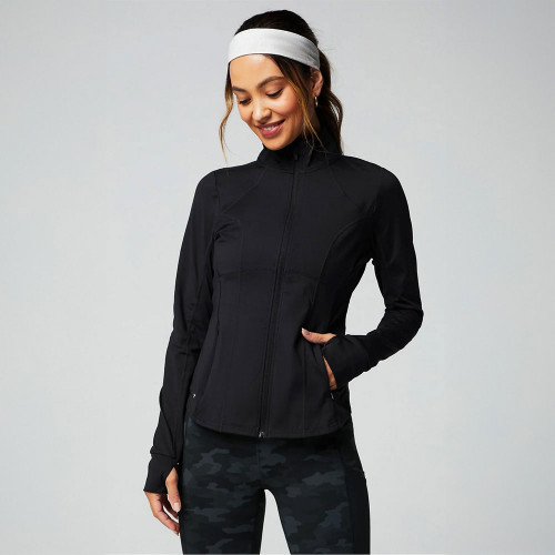 Women's Fabletics Perfect Storm Train Jacket Black Main