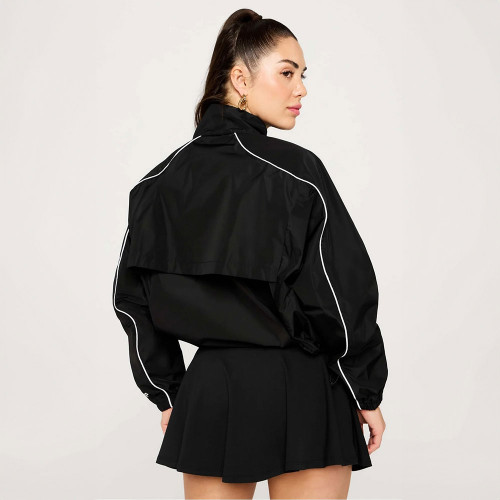 Women's Fabletics Tempo Lightweight Windbreaker Black Back