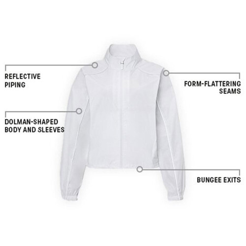 Women's Fabletics Tempo Lightweight Windbreaker Black Detail