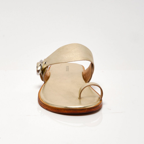 Women's Free People Footwear Barcelona Slip On Gold Metallic Sandal toe