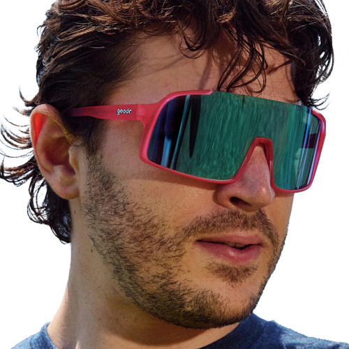 Goodr Ready The Confetti Canon Shield Sunglasses Model