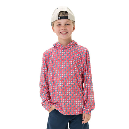 Boys' Burlebo Performance Hoodie American Flag Front