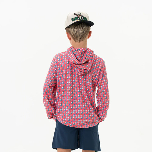 Boys' Burlebo Performance Hoodie American Flag Front