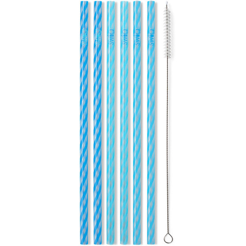 Swig Life Glacier Stripe Reusable Straw Set Straws And Brush