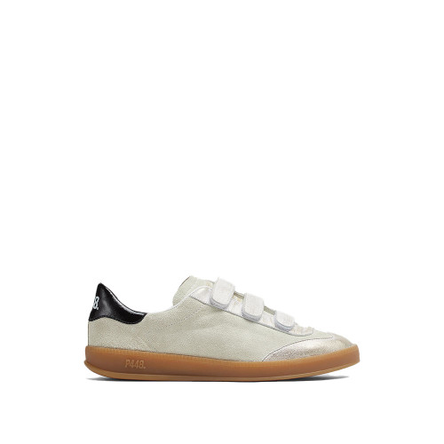 Women's P448 Capri Cream Monza Velcro Sneaker - Cream Tahiti Side View
