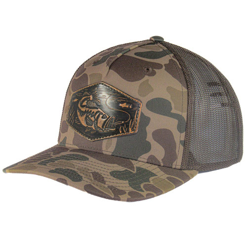 Men's Zep-Pro Camo Bass Trucker Hat Brown Tan Camo Front