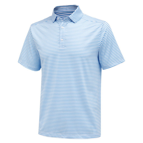 Men's Meripex Golf Polo - Blue And White Stripe Front