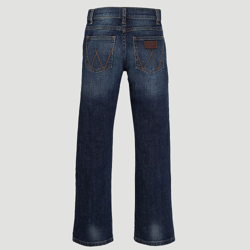 Boys' Wrangler Retro Slim Straight Leg Jean - Bozeman Dark Blue (Sizes 2T-7) Front