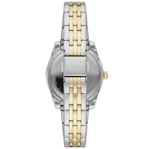 Women' Fossil Scarlette Mini Stainless Steel Watch Gold And Silver  Back