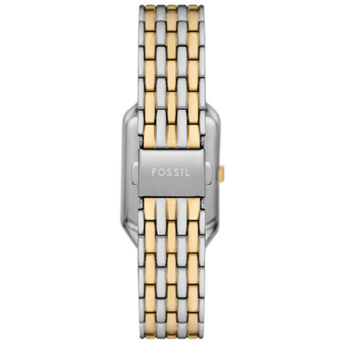 Women's Fossil Raquel Three-Hand Date Two Tone Stainless Steel Watch Back
