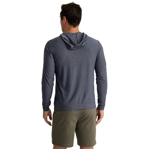 Men's Free Fly Bamboo Slub Hoodie II Storm Cloud Navy back