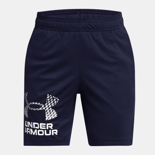 Boys' Under Armour UA Tech Logo Shorts Midnight Navy/Mod Gray Main