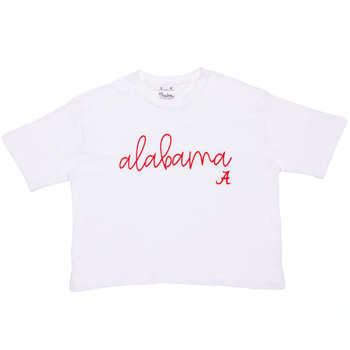 Women's Pressbox Alabama Motley Crewneck Short Sleeve T-Shirt - White Front