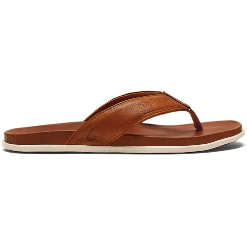 Men's OluKai Olali Leather Sandal - Fox Brown | Eagle Eye Outfitters