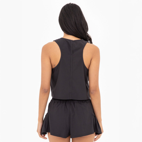 Women's Mono B Drapey Tank Top BLack Back