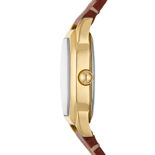 Fossil HarlowThree-Hand Leather Watch - Medium Brown Side View Fossil HarlowThree-Hand Leather Watch - Medium Brown Side View