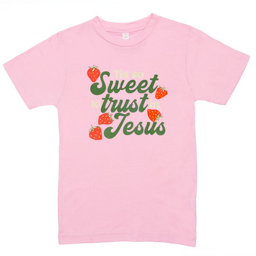Girls' Dash Forward Sweet To Trust In Jesus Strawberries T-Shirt Light Pink Main