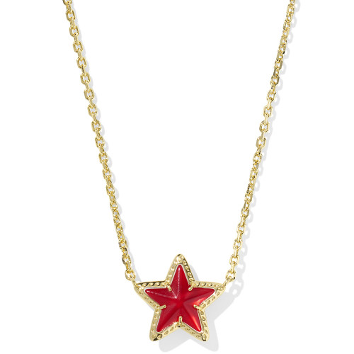 Kendra Scott Cassidy Gold Short Star Pendant Necklace - Red